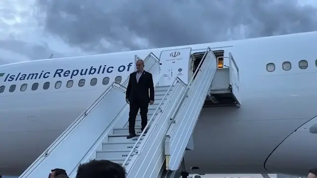 Video thumbnail for Iranian President Masoud Pezeshkian arrives in New York for UNGA