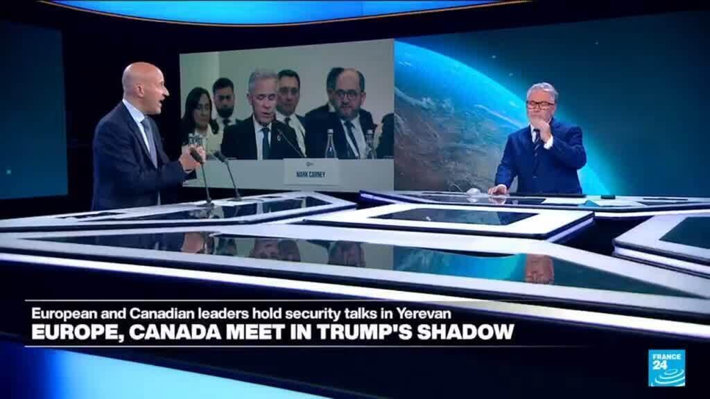 Video thumbnail for Europe, Canada pull together in Yerevan in Trump's shadow