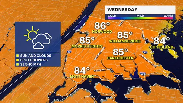 Video thumbnail for Major heat and storms en route for The Bronx