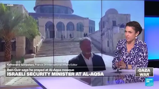 'Video thumbnail for Israeli minister Ben-Gvir says he prayed at flashpoint holy site'
