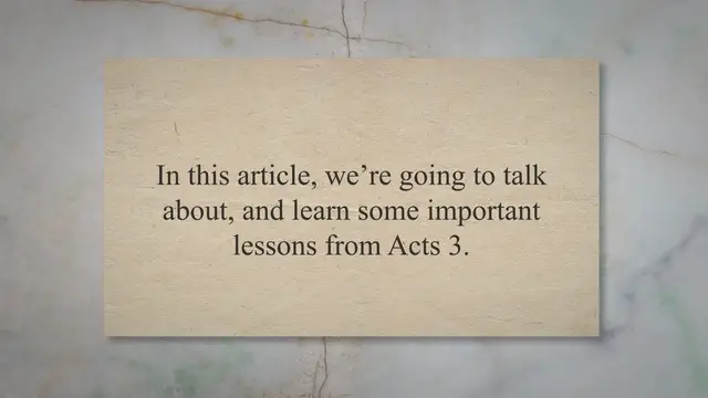'Video thumbnail for 10 Profound Lessons From Acts 3: Applying Acts 3 To Your Daily Life'