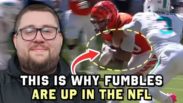 Video thumbnail for Why Forced Fumbles are up 39%(!!) since last NFL Season
