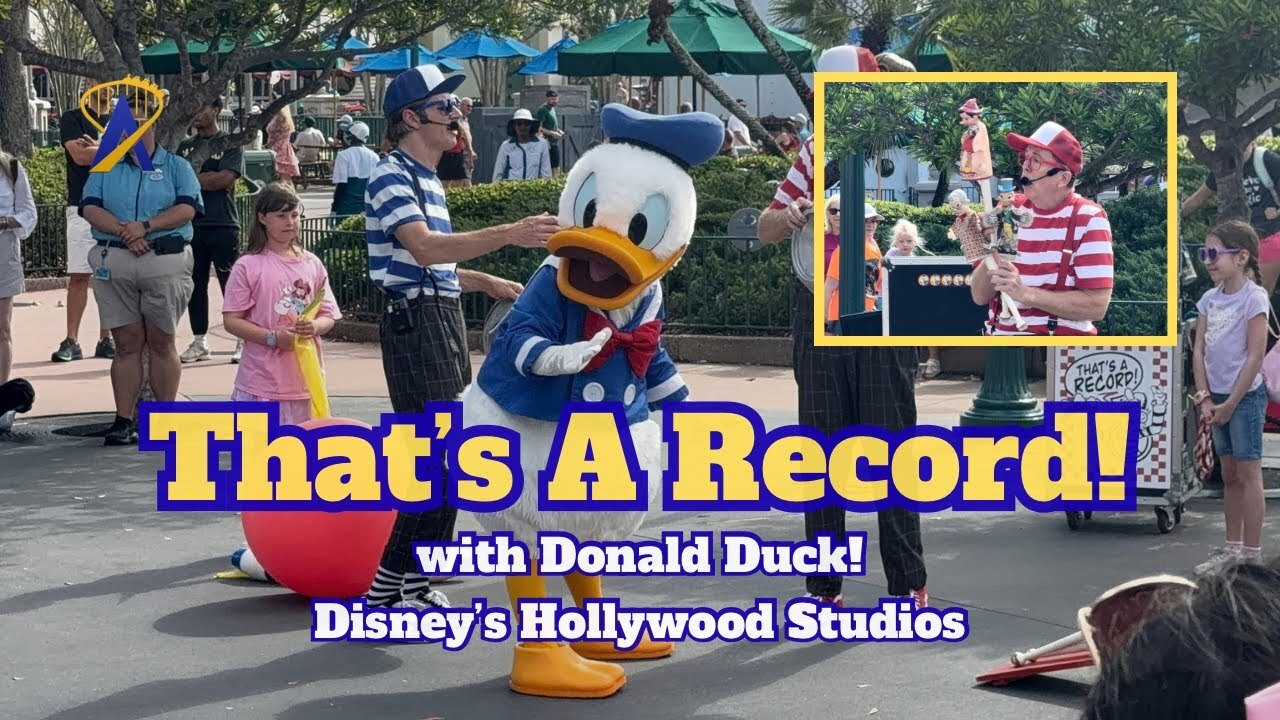 Video thumbnail for Donald Duck in That’s A Record! Streetmosphere Style Show at Disney’s Hollywood Studios