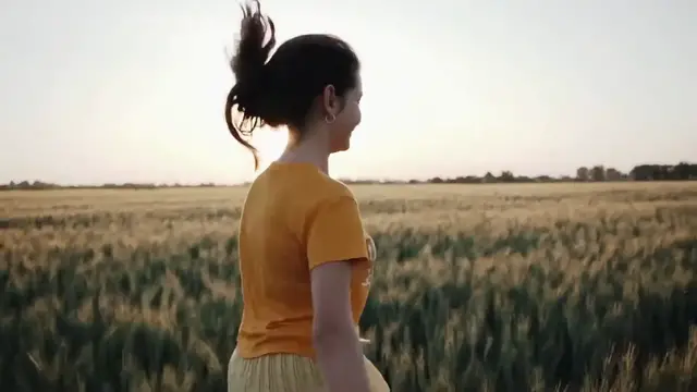 Video thumbnail for Girl Running on The Field