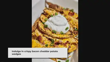 'Video thumbnail for Bacon Cheddar Potato Wedges - Krystel's Cooking'