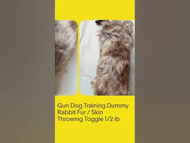 'Video thumbnail for Gun Dog Training Dummy Rabbit Fur / Skin Throwing Toggle 1/2 lb'