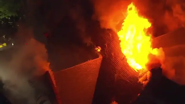 Video thumbnail for Fire rages over church extension in Queens