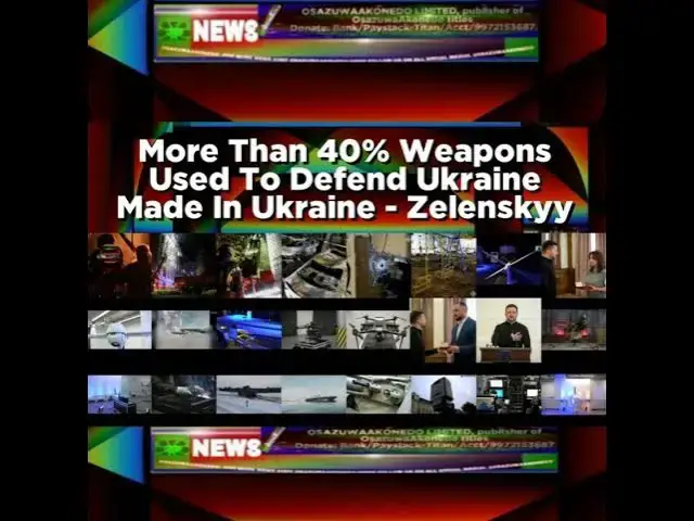 Video thumbnail for More Than 40% Weapons Used To Defend Ukraine Made In Ukraine - Zelenskyy