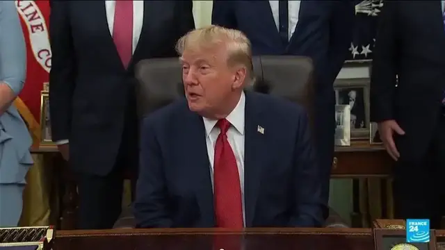 Video thumbnail for Donald Trump bans three media outlets from the White House, accusing them of spreading 'fake news'