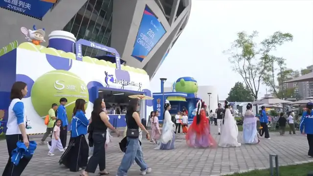 Video thumbnail for China: 2026 China Open pulls in crowds, spurs spending boom.