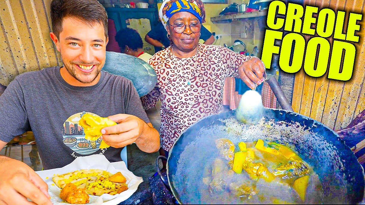 Video thumbnail for MAURITIUS STREET FOOD Island Paradise #1 Dholl Puri + CREOLE Food in East Africa!