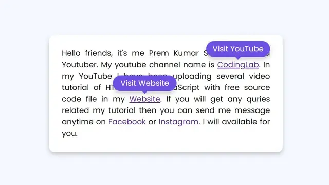 Video thumbnail for Navigation Links Hover Animation using HTML And CSS _ CSS Tooltip Animation