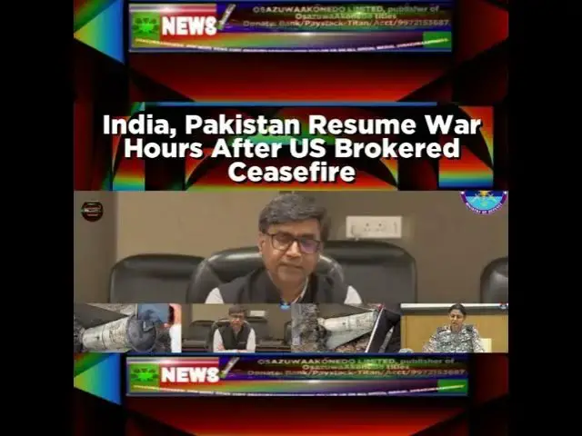 Video thumbnail for India, Pakistan Resume War Hours After US Brokered Ceasefire