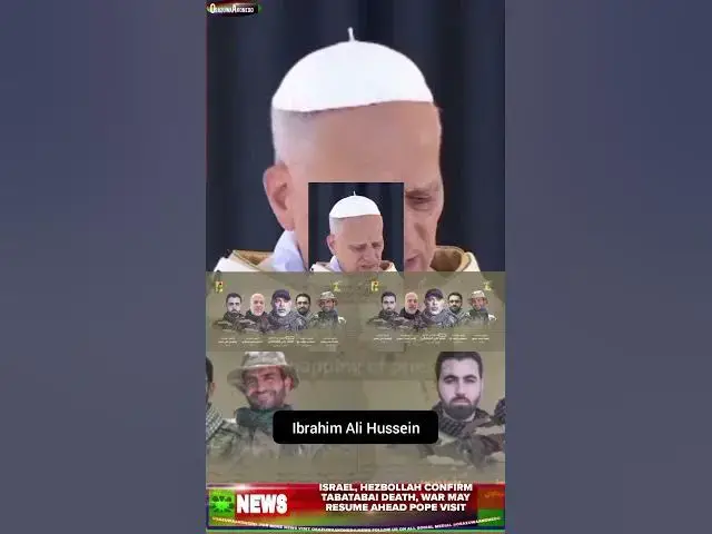 Video thumbnail for Israel, Hezbollah Confirm Tabatabai Death, War May Resume Ahead Pope Visit