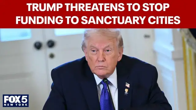Video thumbnail for Trump threatens to stop funding to sanctuary cities