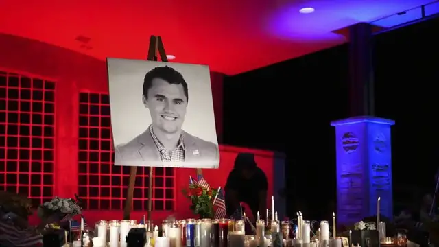 'Video thumbnail for Charlie Kirk shooting suspect caught, says Trump'