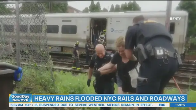 'Video thumbnail for Heavy rain floods NYC area: A look at rescues, damage'