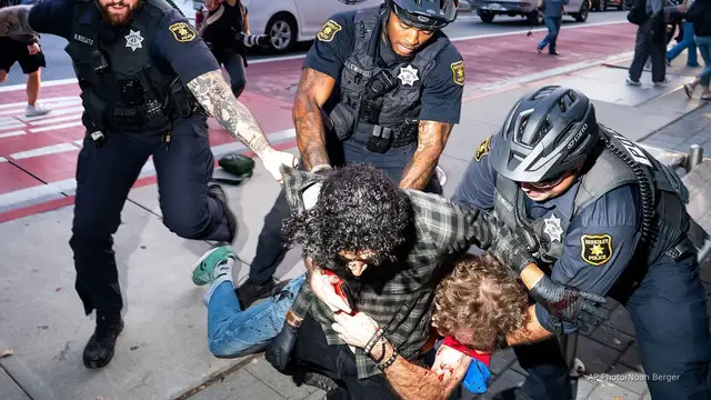 'Video thumbnail for Turning Point USA event met with protests, arrests at UC Berkeley'