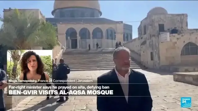 'Video thumbnail for Israeli minister Ben-Gvir says he prayed at Al-Aqsa mosque compound'