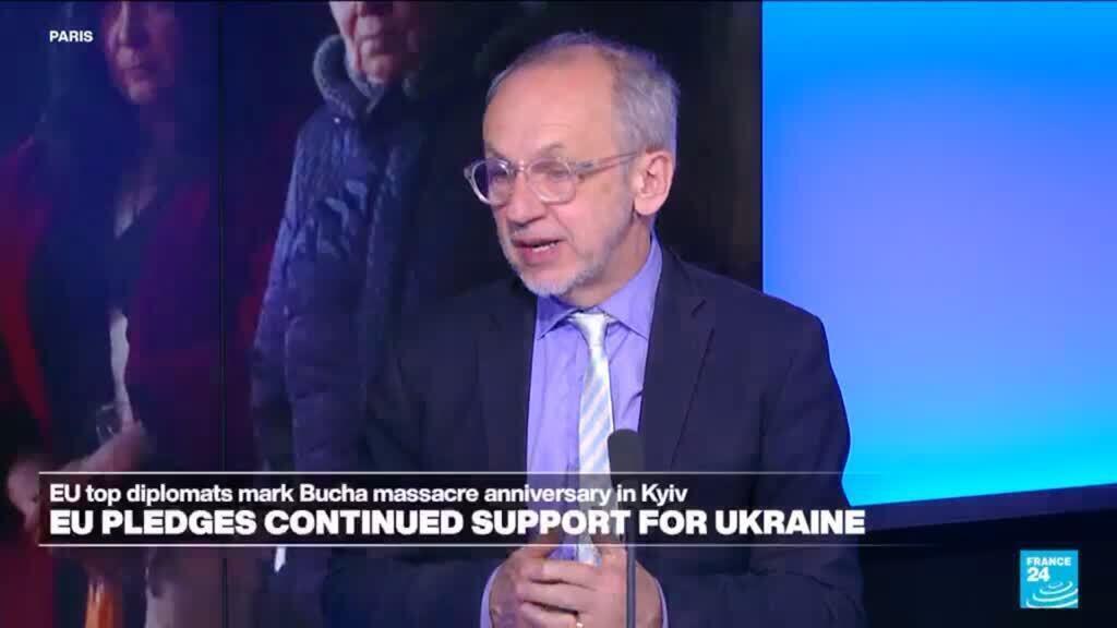 Video thumbnail for As Ukraine commemorates the Bucha massacre, Russia rejects idea of Easter truce