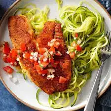 Video thumbnail for Blackened Tilapia with Zucchini Noodles