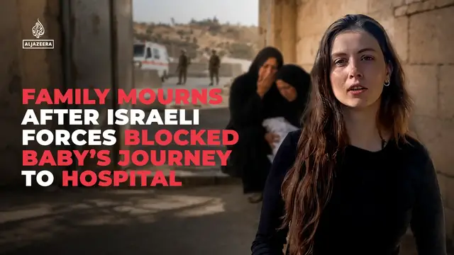 Video thumbnail for Family mourns baby after Israeli forces blocked journey to hospital