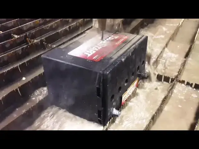 Video thumbnail for A Car Battery and Alternator cut in half With A Waterjet