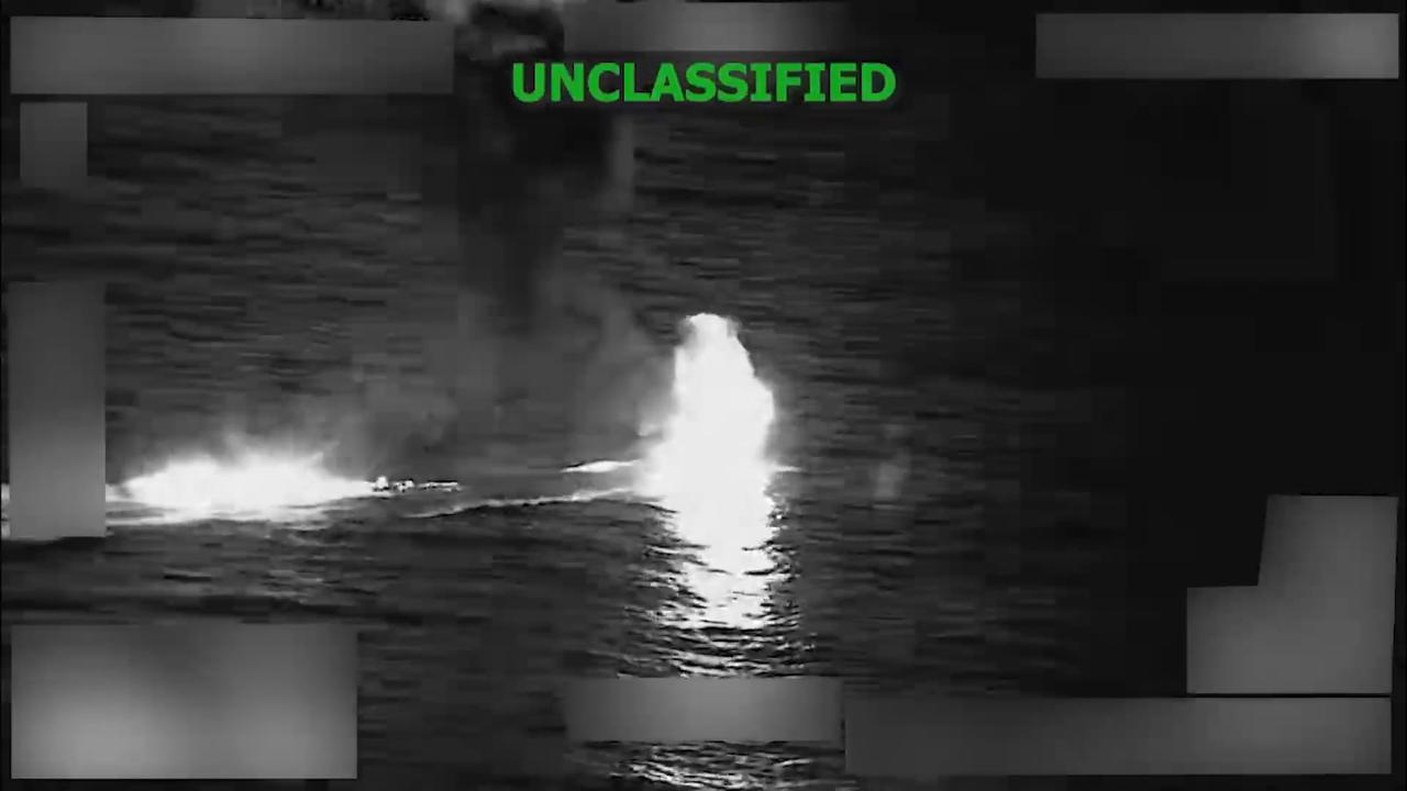 Video thumbnail for US: US military strikes suspected drug vessel in Eastern Pacific.