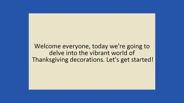 'Video thumbnail for Thanksgiving Decorations'
