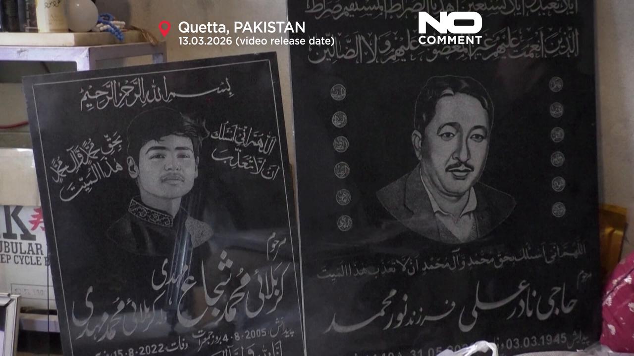 Video thumbnail for Engraved portraits on tombstones keep memories alive in Pakistan