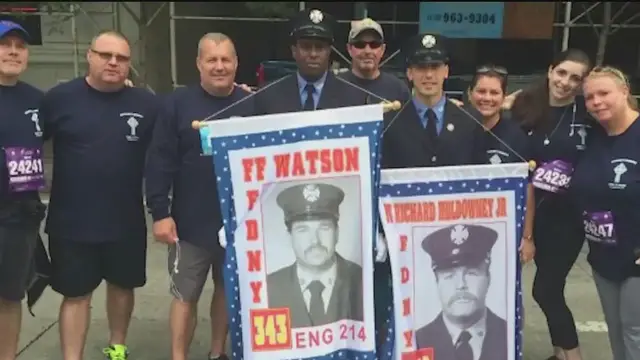 'Video thumbnail for Muldowney family walks for Richie, Kenny in Tunnel to Towers 5K'