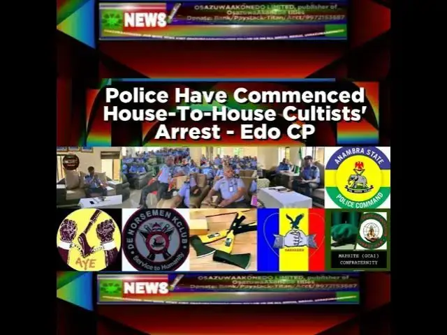 Video thumbnail for Police Have Commenced House-To-House Cultists' Arrest - Edo CP