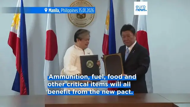 Video thumbnail for Japan and the Philippines sign defence pact to counter 'growing China threat'