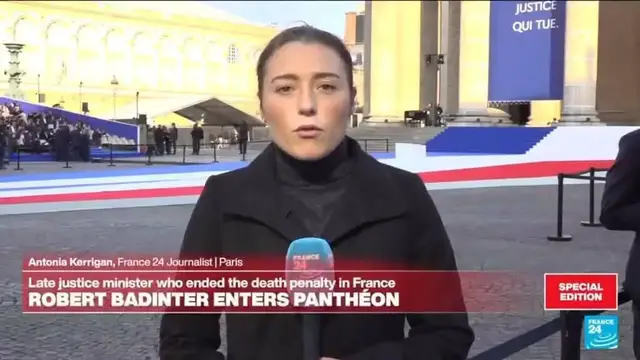 'Video thumbnail for Paris pays homage to late justice minister Robert Badinter as he enters the Panthéon'