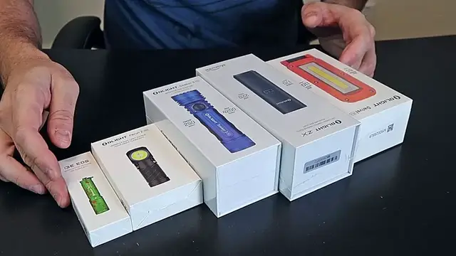 'Video thumbnail for Unboxing 5 new Olight Flashlights'