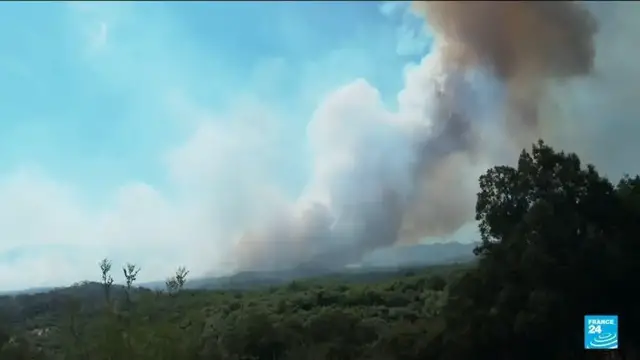 Video thumbnail for Wildfires rage across southern France