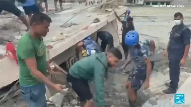 Video thumbnail for Chinese national rescued from Nepal tunnel 10 days after flash flood