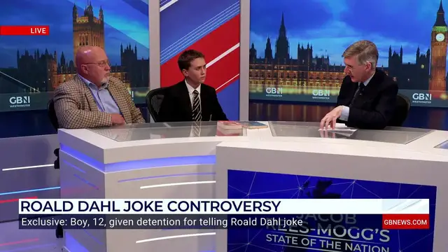 Video thumbnail for Jacob Rees-Mogg staggered as 12-year-old accuses teachers of 'bullying' him in Roald Dahl free speech row