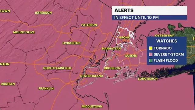Video thumbnail for STORM WATCH: Strong-to-severe thunderstorms tonight with a dramatic drop in temperatures tomorrow in the Bronx