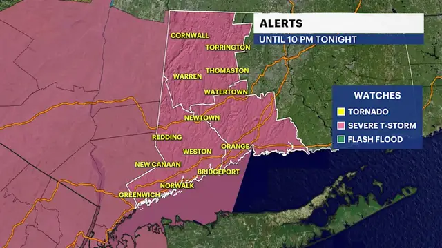 Video thumbnail for STORM WATCH: Strong-to-severe thunderstorms tonight with a dramatic drop in temperatures tomorrow in Connecticut