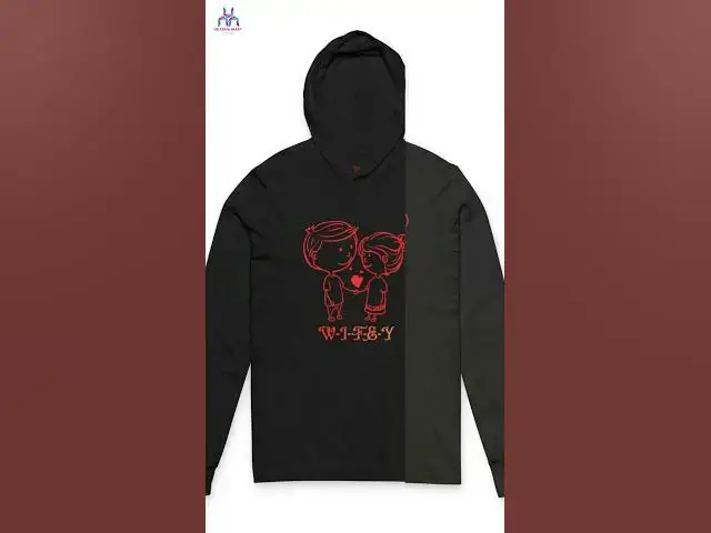 Video thumbnail for Cartoon Couple Hoodie | Lightweight Cotton Knit, Long Sleeve Tee