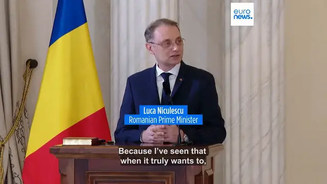 Video thumbnail for New Romanian prime minister Luca Niculescu and cabinet members sworn in