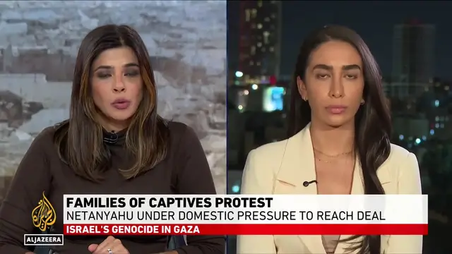 'Video thumbnail for Thousands protest in Tel Aviv demanding Gaza ceasefire and hostage release'