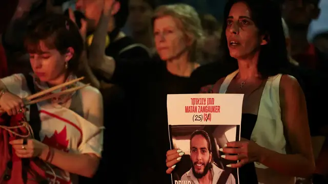 'Video thumbnail for Thousands protest in Tel Aviv demanding Gaza ceasefire and hostage release'