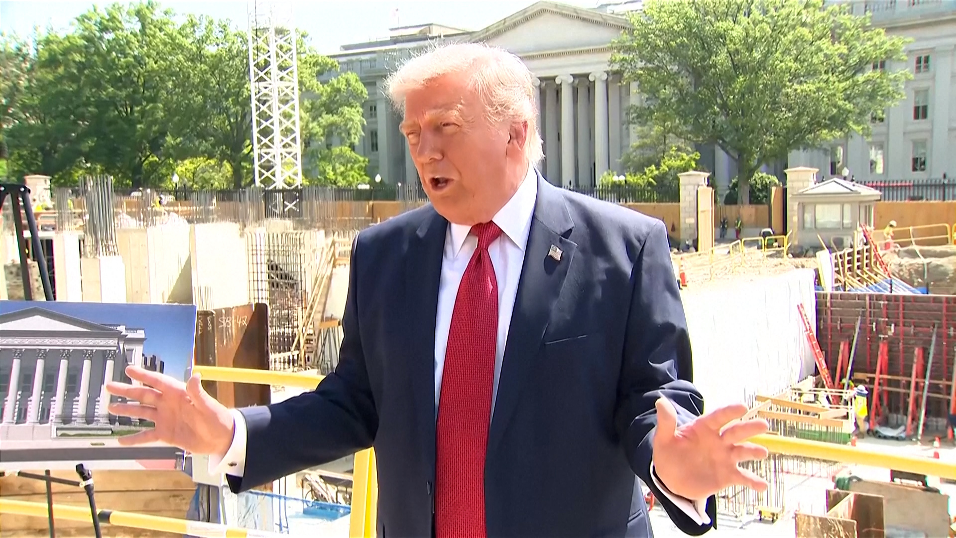 Video thumbnail for Trump showcases new ‘drone-protected’ White House ballroom
