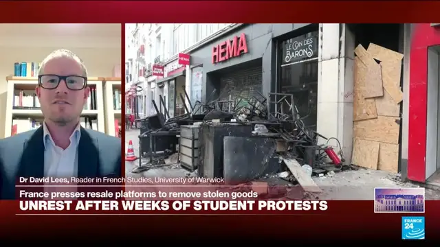 Video thumbnail for France riots: Le Pen 'trying to use these events to push her popularity,' expert says