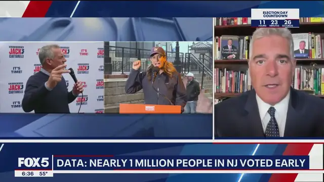 'Video thumbnail for Early voting surge favors Democrats, but NJ governor’s race still a toss-up, expert says'