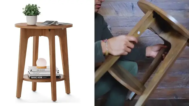 Video thumbnail for VASAGLE Round Side Table with Lower Shelf Unboxing And Assembly