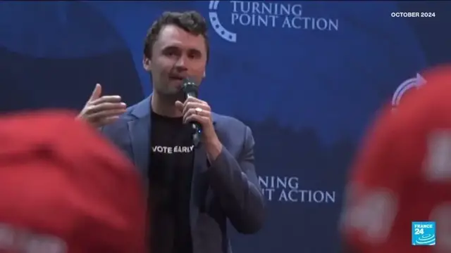 'Video thumbnail for Conservative activist shot dead, manhunt on for suspect'