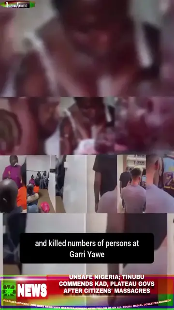Video thumbnail for Unsafe Nigeria; Tinubu Commends Kad, Plateau Govs After Citizens’ Massacres